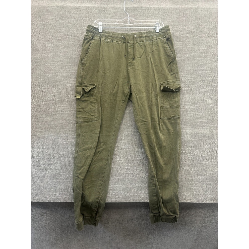 Stitches & Rivets Jogger Pants Men XL Olive Green Cotton Athleisure Gym Training